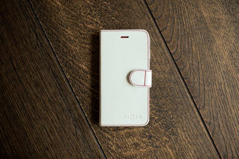 Pouzdro na mobil flipové FIXED FIT pro Apple iPhone 8 7 bílé