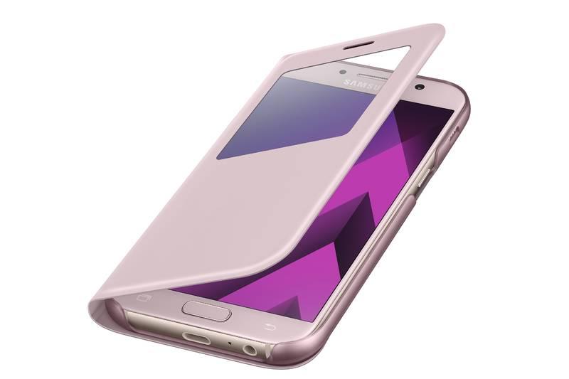 Pouzdro na mobil flipové Samsung S-View pro Galaxy A5 2017 růžové