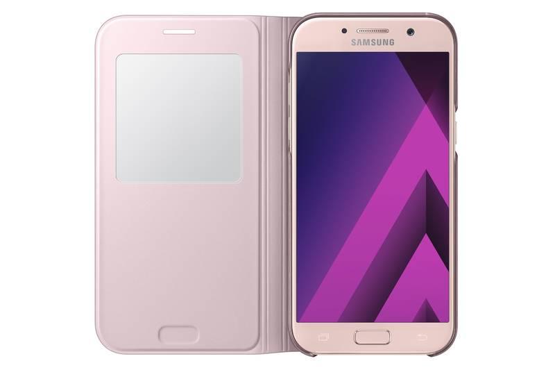 Pouzdro na mobil flipové Samsung S-View pro Galaxy A5 2017 růžové