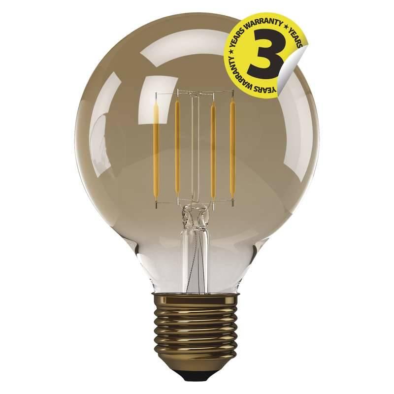 Žárovka LED EMOS Vintage G95, 4W, E27, teplá bílá