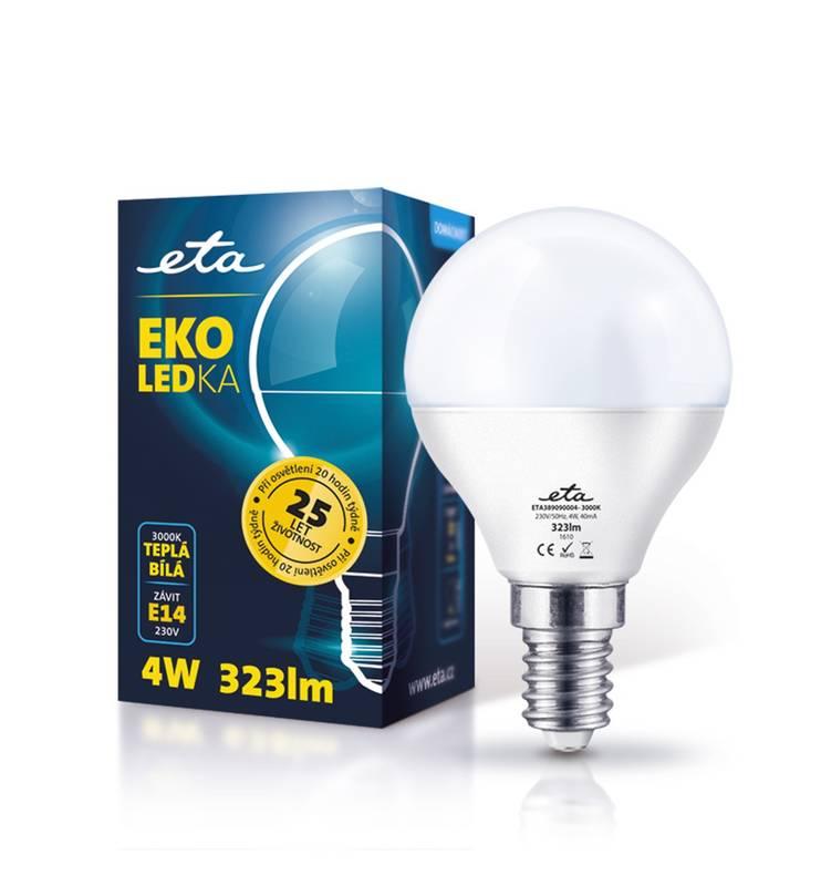 Žárovka LED ETA EKO LEDka mini globe, 4W, E14, teplá bílá, Žárovka, LED, ETA, EKO, LEDka, mini, globe, 4W, E14, teplá, bílá