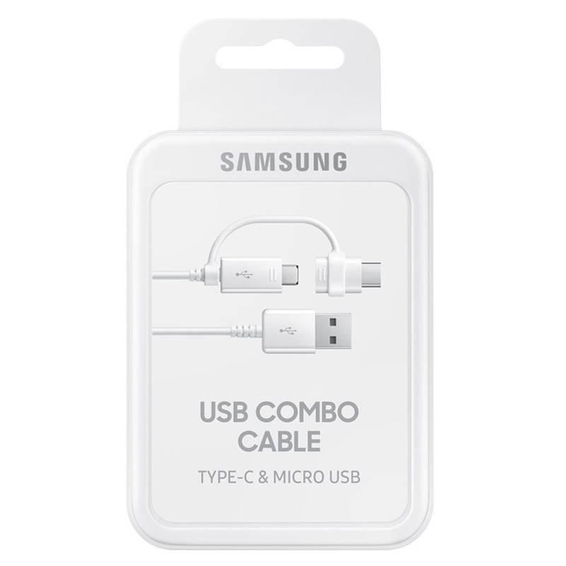 Kabel Samsung MicroUSB, 1,5m redukce USB-C bílý, Kabel, Samsung, MicroUSB, 1,5m, redukce, USB-C, bílý