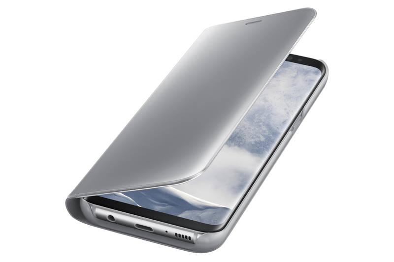 Pouzdro na mobil flipové Samsung Clear View pro Galaxy S8 stříbrné