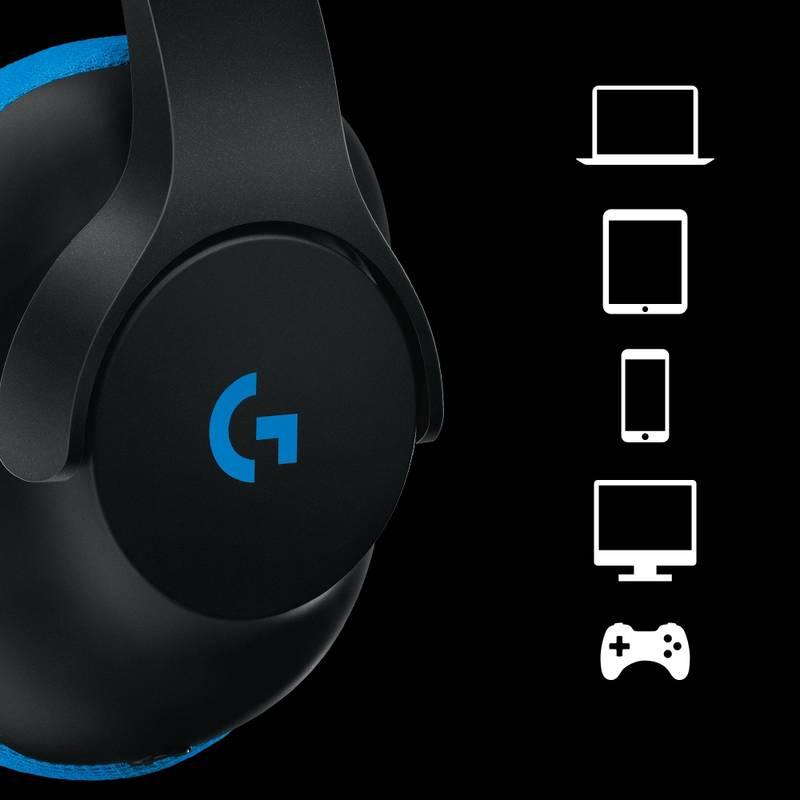 Headset Logitech Gaming G233 Prodigy černý modrý, Headset, Logitech, Gaming, G233, Prodigy, černý, modrý