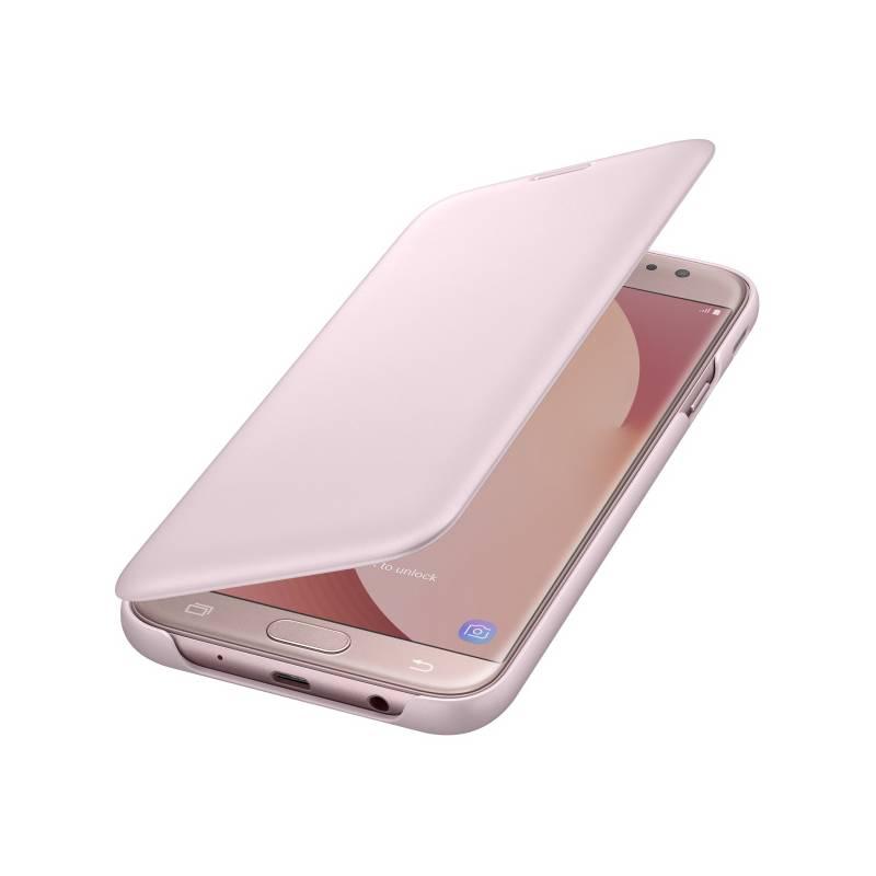 Pouzdro na mobil flipové Samsung Wallet Cover pro J7 2017 růžové, Pouzdro, na, mobil, flipové, Samsung, Wallet, Cover, pro, J7, 2017, růžové