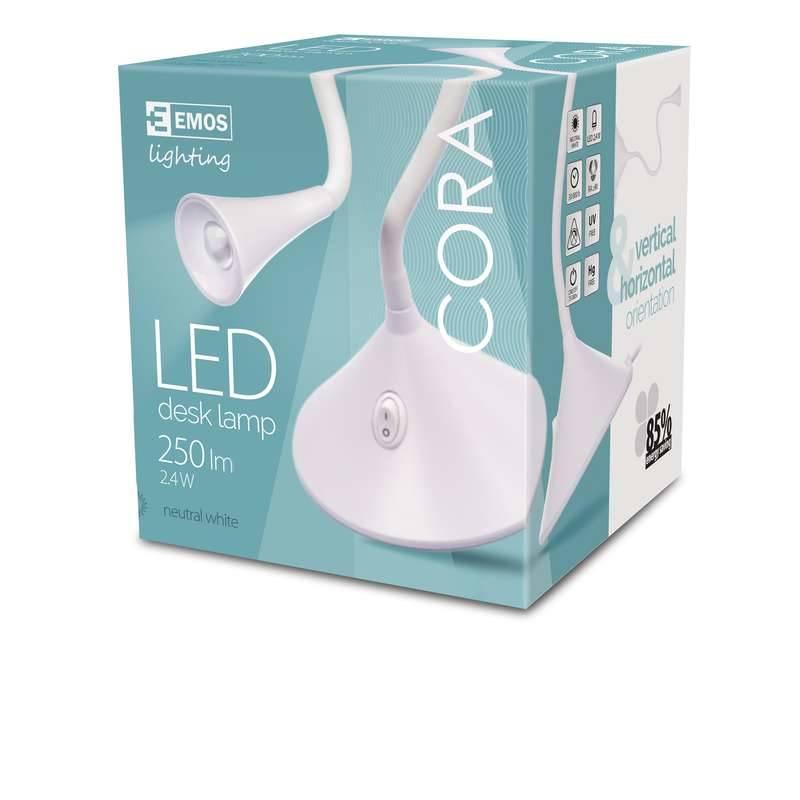 Stolní LED lampička EMOS Cora, 2,4W bílá