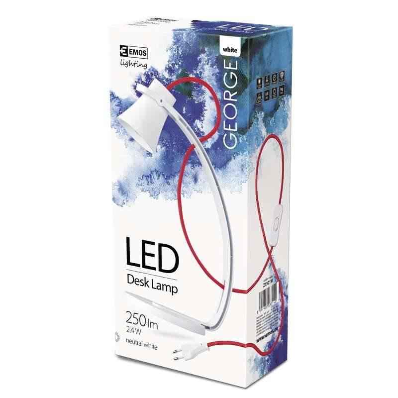 Stolní LED lampička EMOS George, 2,4W bílá