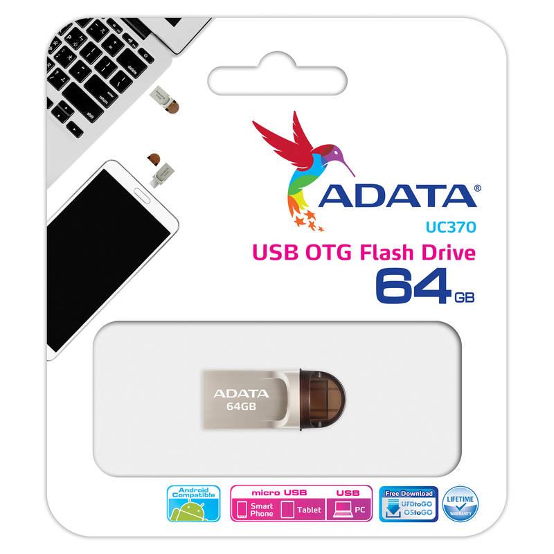 USB Flash ADATA UC370 64GB OTG USB-C USB 3.1 zlatý