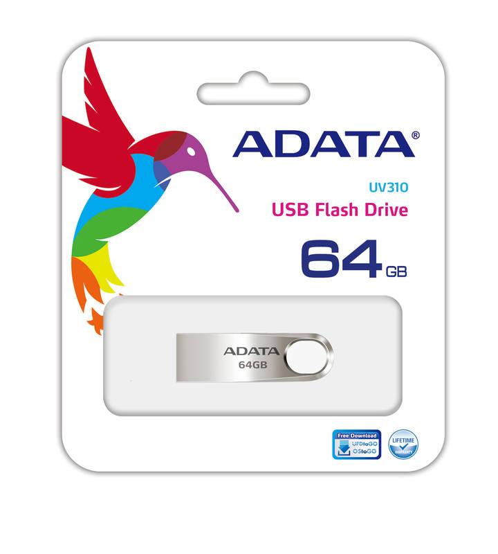 USB Flash ADATA UV310 64GB kovový