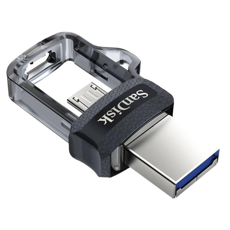 USB Flash Sandisk Ultra Dual m3.0 64GB OTG MicroUSB USB 3.0 černý, USB, Flash, Sandisk, Ultra, Dual, m3.0, 64GB, OTG, MicroUSB, USB, 3.0, černý