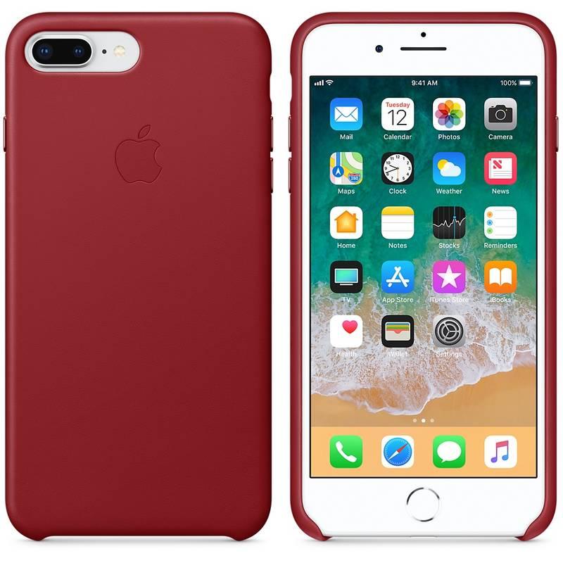 Kryt na mobil Apple Leather Case pro iPhone 8 Plus 7 Plus RED červený