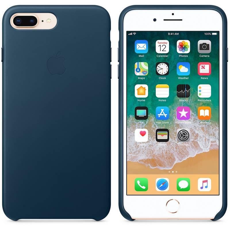 Kryt na mobil Apple Leather Case pro iPhone 8 Plus 7 Plus - vesmírně modrý