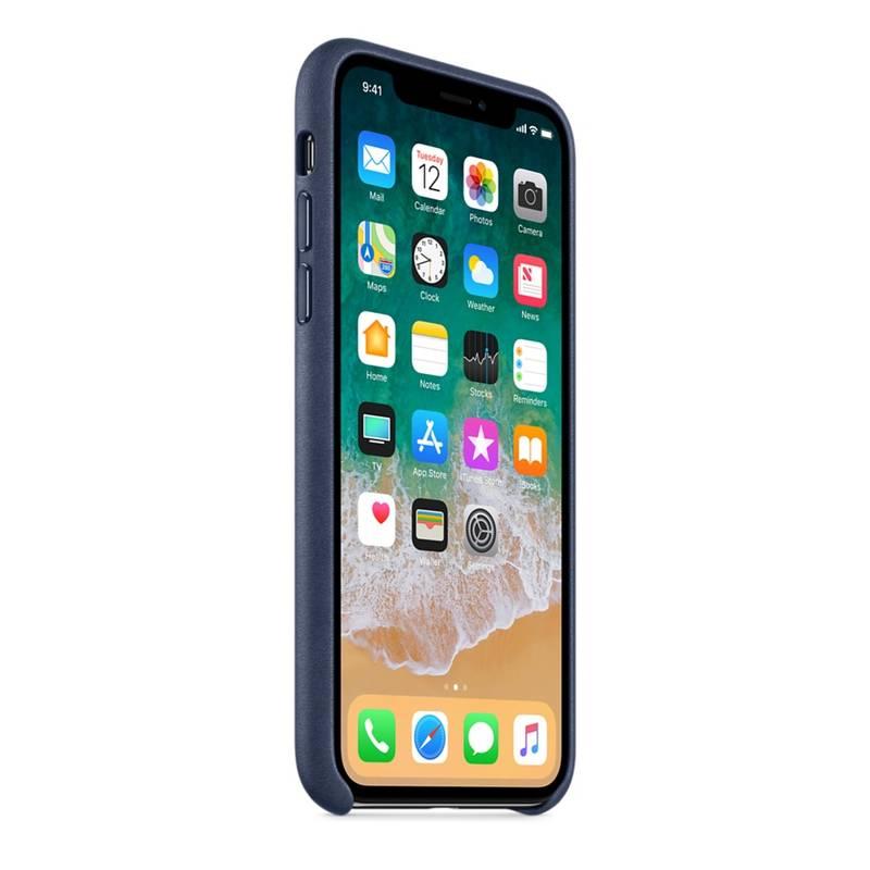 Kryt na mobil Apple Leather Case pro iPhone X - půlnočně modrý