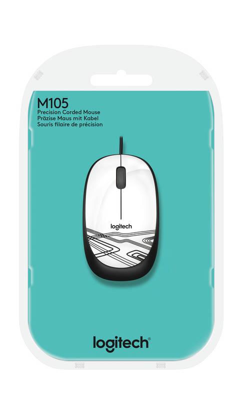 Myš Logitech M105 bílá, Myš, Logitech, M105, bílá