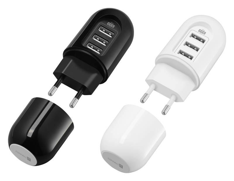 Nabíječka do sítě Connect IT Power Nomad, 3x USB bílá