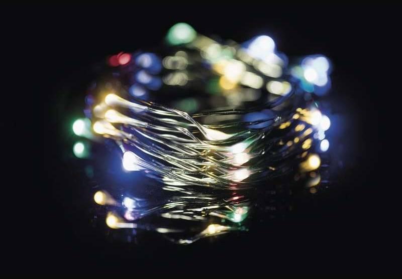 Vánoční osvětlení EMOS 75 LED, 7,5m, řetěz zelený , vícebarevná, časovač, i venkovní použití