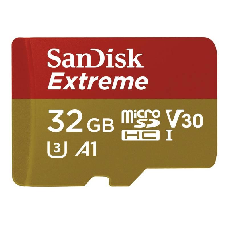 Paměťová karta Sandisk Micro SDHC Extreme 32GB UHS-I U3 adapter černá