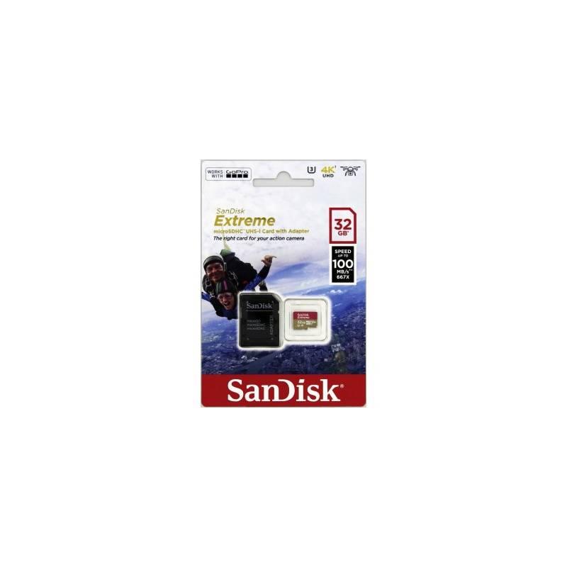 Paměťová karta Sandisk Micro SDHC Extreme 32GB UHS-I U3 adapter černá, Paměťová, karta, Sandisk, Micro, SDHC, Extreme, 32GB, UHS-I, U3, adapter, černá