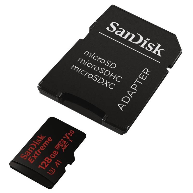 Paměťová karta Sandisk Micro SDXC Extreme 128GB UHS-I U3 adapter černá, Paměťová, karta, Sandisk, Micro, SDXC, Extreme, 128GB, UHS-I, U3, adapter, černá