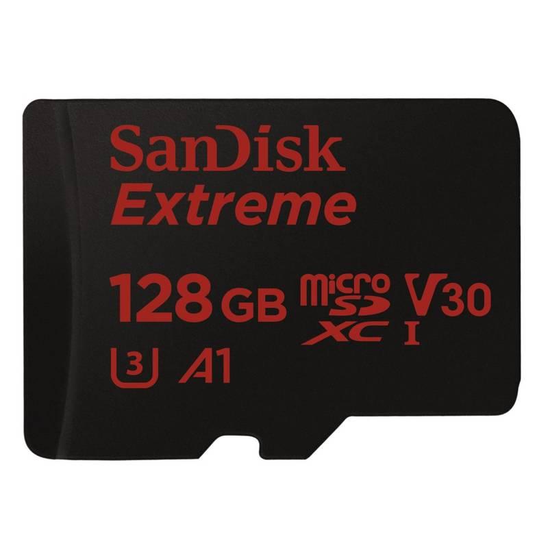 Paměťová karta Sandisk Micro SDXC Extreme 128GB UHS-I U3 adapter černá, Paměťová, karta, Sandisk, Micro, SDXC, Extreme, 128GB, UHS-I, U3, adapter, černá