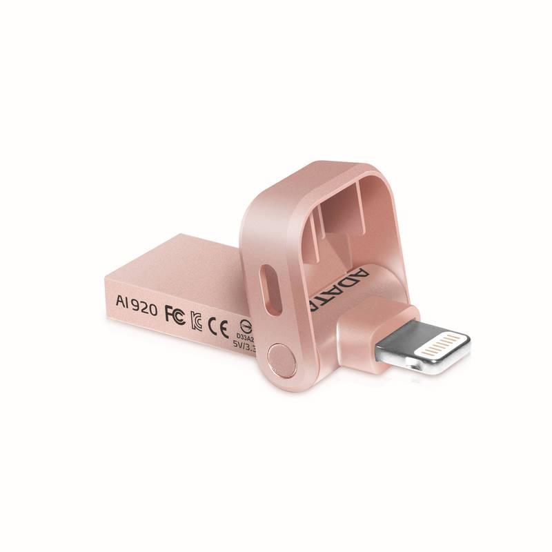 USB Flash ADATA AI920 i-Memory 32GB Lightning USB 3.1 růžový, USB, Flash, ADATA, AI920, i-Memory, 32GB, Lightning, USB, 3.1, růžový