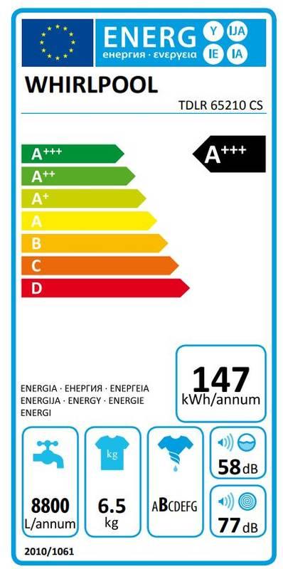Automatická pračka Whirlpool TDLR 65210 CS bílá