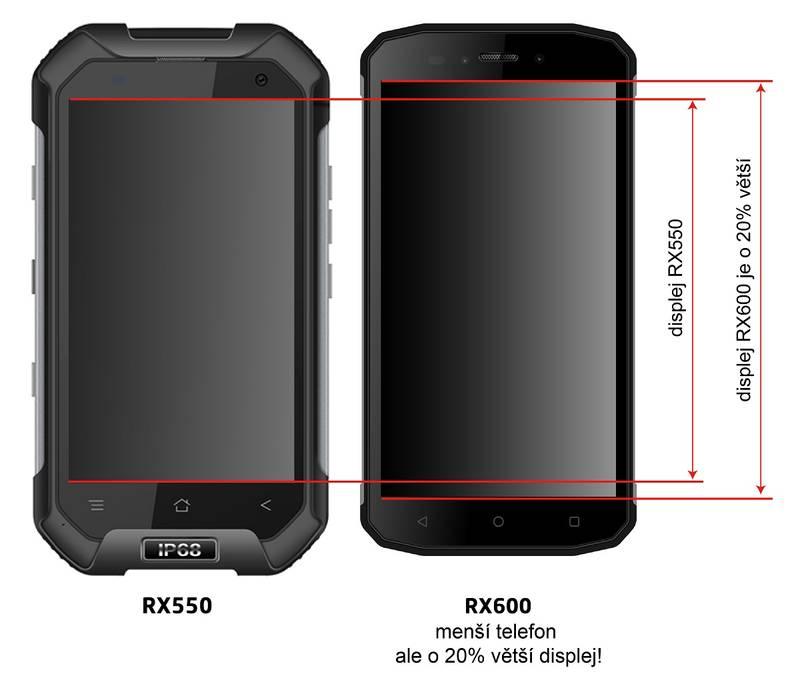 Mobilní telefon Aligator RX600 eXtremo černá barva červená barva