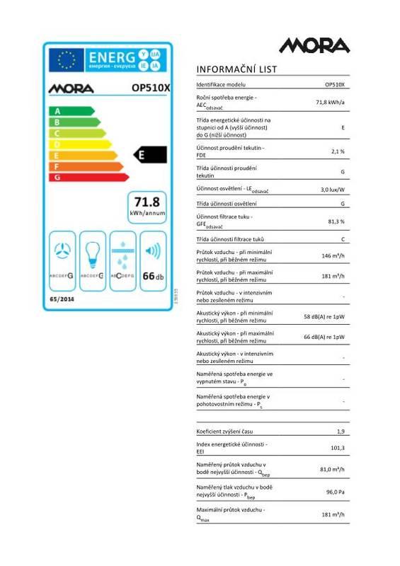 Odsavač par Mora OP 510 X stříbrný, Odsavač, par, Mora, OP, 510, X, stříbrný