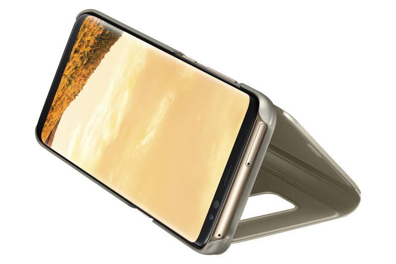 Pouzdro na mobil flipové Samsung Clear View pro Galaxy S8 zlaté