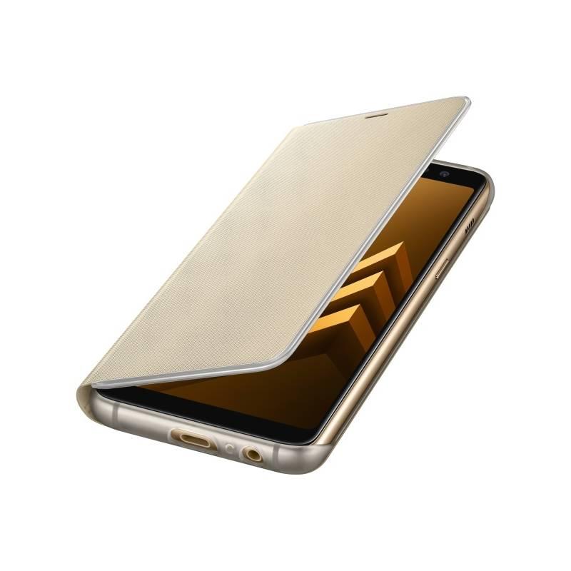 Pouzdro na mobil flipové Samsung Neon flip pro Galaxy A8 2018 zlaté