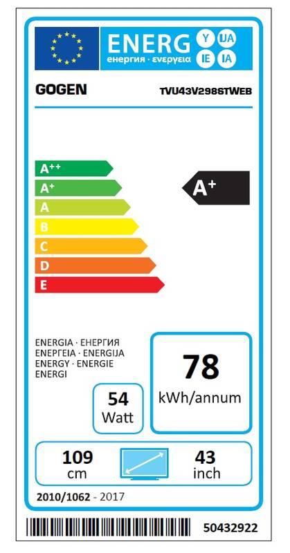 Televize GoGEN TVU 43V298 STWEB černá, Televize, GoGEN, TVU, 43V298, STWEB, černá