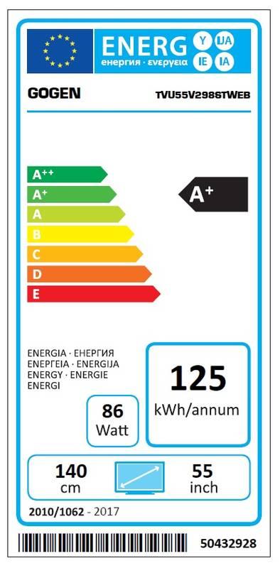 Televize GoGEN TVU 55V298 STWEB černá