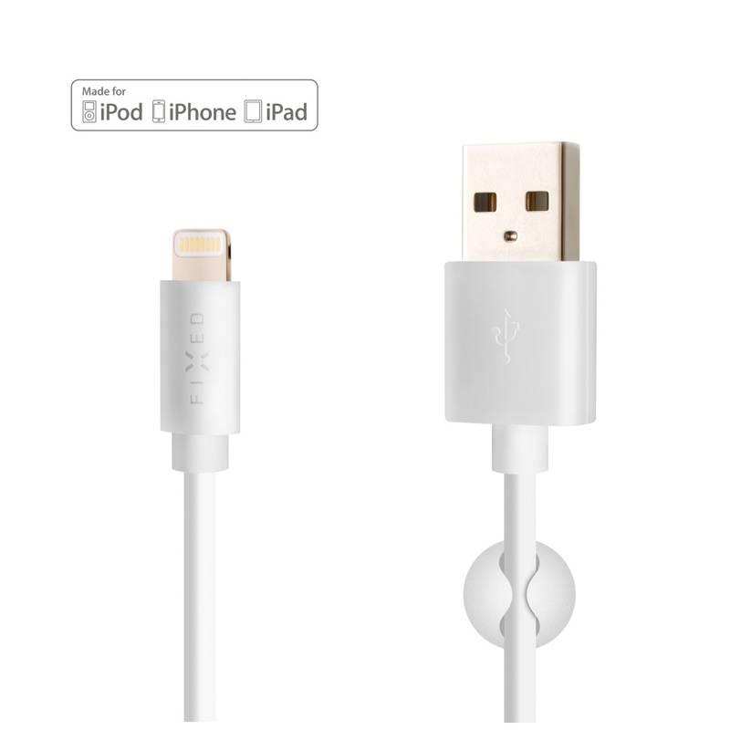 Nabíječka do sítě FIXED 1x USB, 2,4A Lightning kabel bílá
