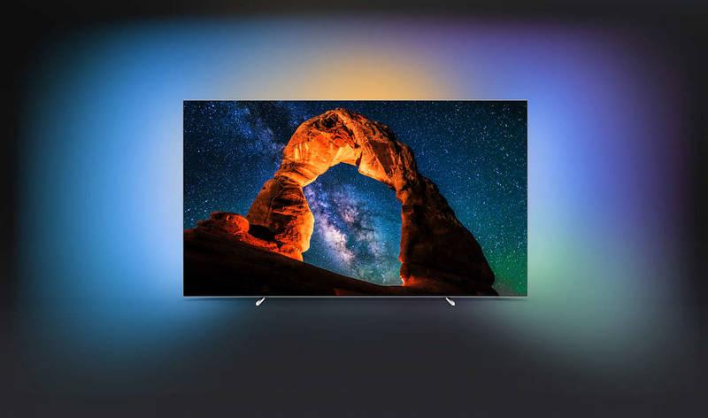 Televize Philips 65OLED803 stříbrná, Televize, Philips, 65OLED803, stříbrná