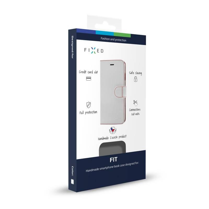 Pouzdro na mobil flipové FIXED FIT FIT pro Huawei P20 Lite bílé