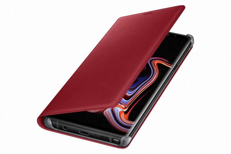 Pouzdro na mobil flipové Samsung Leather View Cover pro Galaxy Note 9 červené