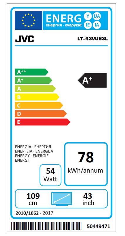 Televize JVC LT-43VU63L černá, Televize, JVC, LT-43VU63L, černá