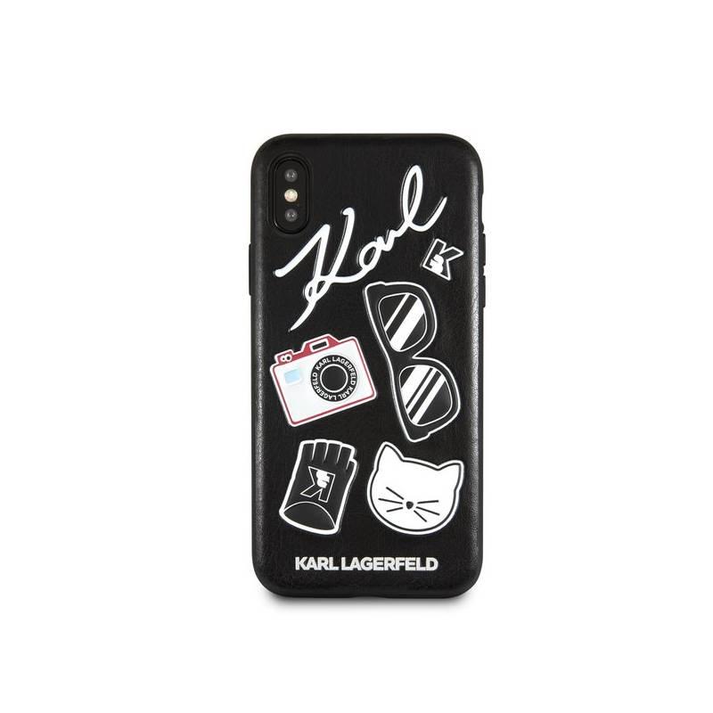 Kryt na mobil Karl Lagerfeld Pins Hard Case pro iPhone X černý