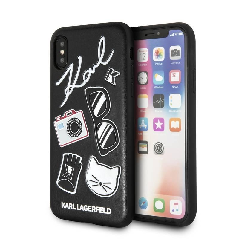 Kryt na mobil Karl Lagerfeld Pins Hard Case pro iPhone X černý