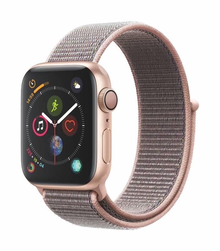 Chytré hodinky Apple Watch Series 4 GPS 40mm pouzdro ze zlatého hliníku - pískově růžový provlékací sportovní řemínek CZ verze, Chytré, hodinky, Apple, Watch, Series, 4, GPS, 40mm, pouzdro, ze, zlatého, hliníku, pískově, růžový, provlékací, sportovní, řemínek, CZ, verze
