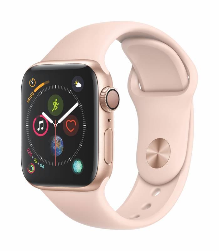 Chytré hodinky Apple Watch Series 4 GPS 40mm pouzdro ze zlatého hliníku - pískově růžový sportovní řemínek CZ verze, Chytré, hodinky, Apple, Watch, Series, 4, GPS, 40mm, pouzdro, ze, zlatého, hliníku, pískově, růžový, sportovní, řemínek, CZ, verze