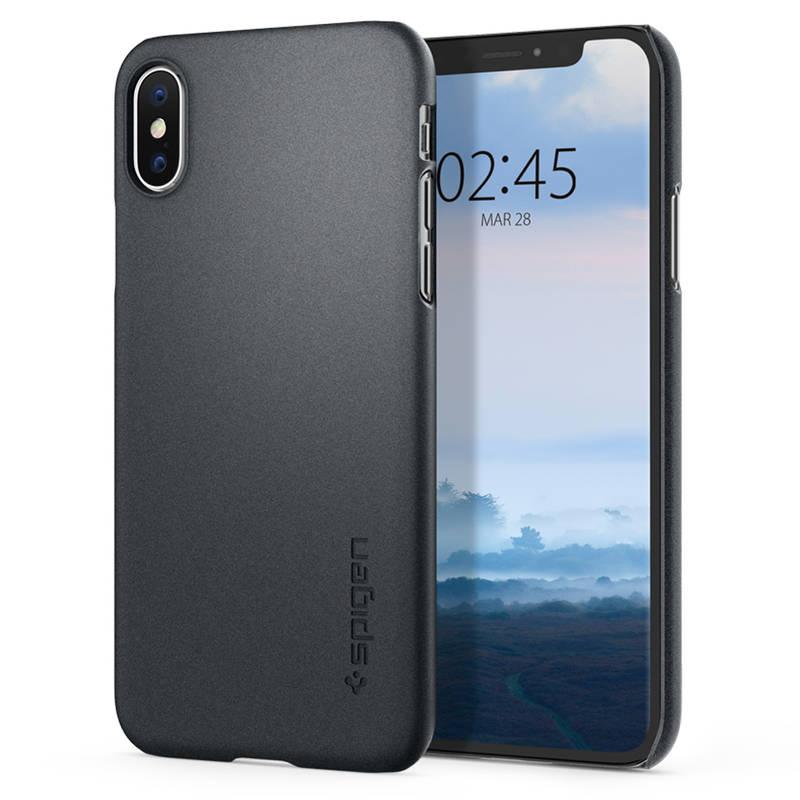 Kryt na mobil Spigen Thin Fit pro Apple iPhone Xs X šedý