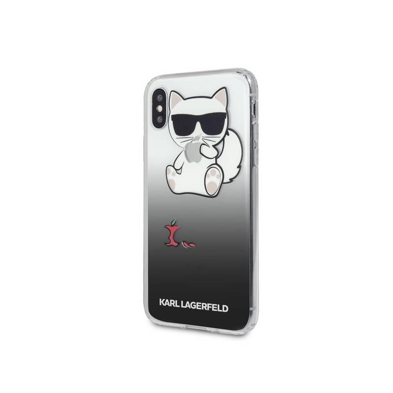 Kryt na mobil Karl Lagerfeld Fun Eaten Apple pro Apple iPhone X černý