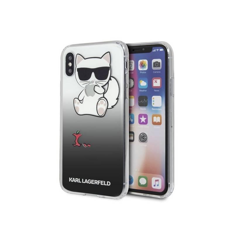 Kryt na mobil Karl Lagerfeld Fun Eaten Apple pro Apple iPhone X černý