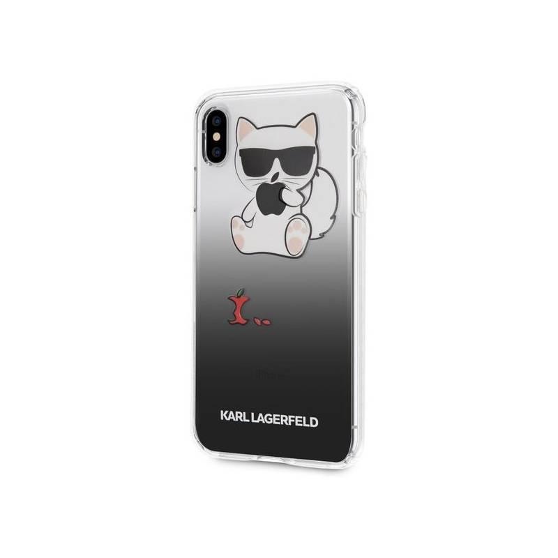 Kryt na mobil Karl Lagerfeld Fun Eaten Apple pro Apple iPhone Xs Max černý