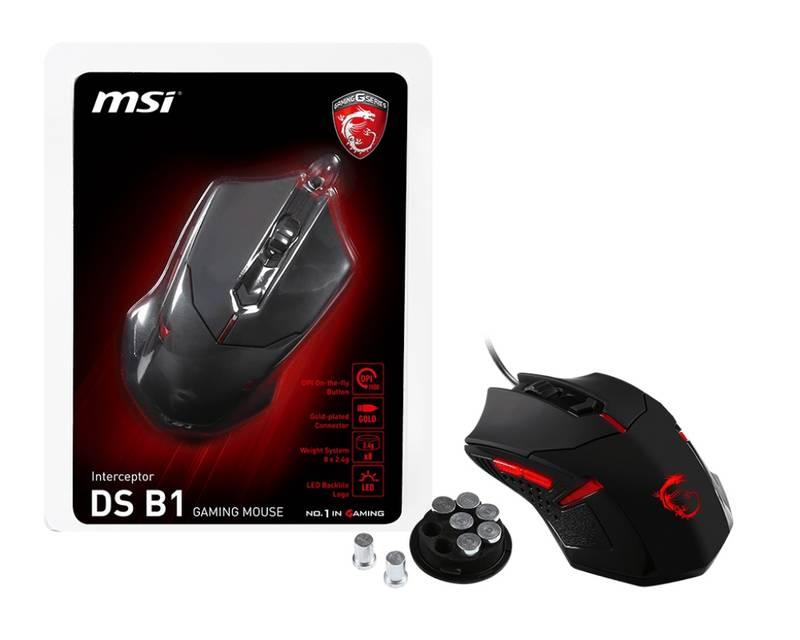 Myš MSI Interceptor DS B1 Gaming černá, Myš, MSI, Interceptor, DS, B1, Gaming, černá