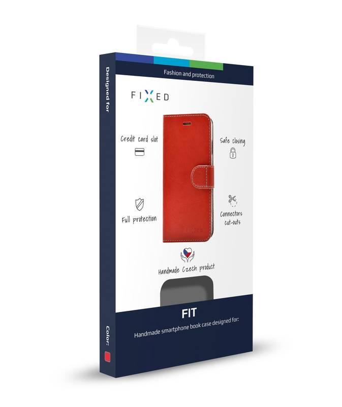 Pouzdro na mobil flipové FIXED FIT pro Xiaomi Redmi 6 červené