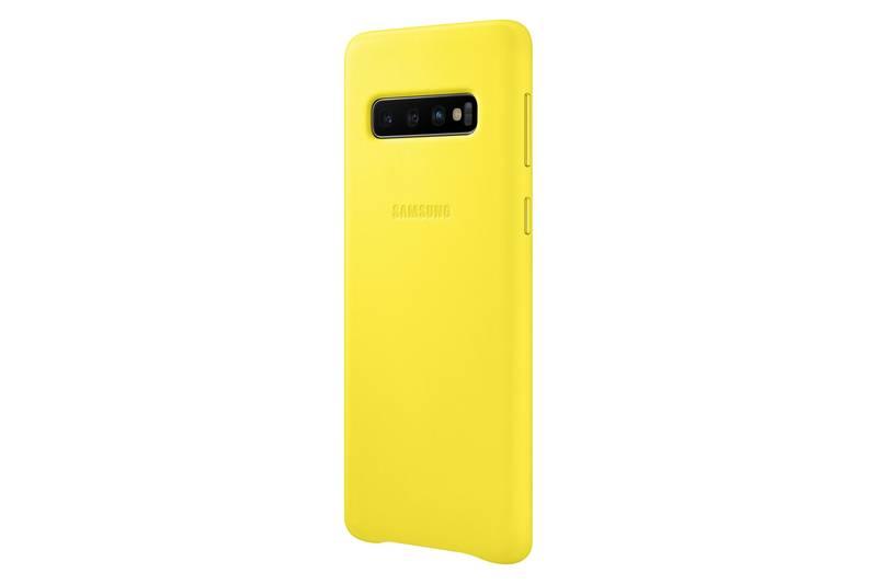 Kryt na mobil Samsung Leather Cover pro Galaxy S10 žlutý