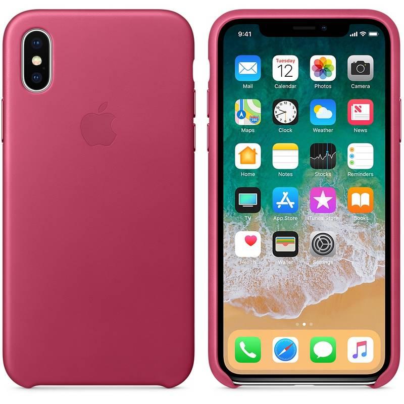 Kryt na mobil Apple Leather Case pro iPhone X - fuchsiový, Kryt, na, mobil, Apple, Leather, Case, pro, iPhone, X, fuchsiový