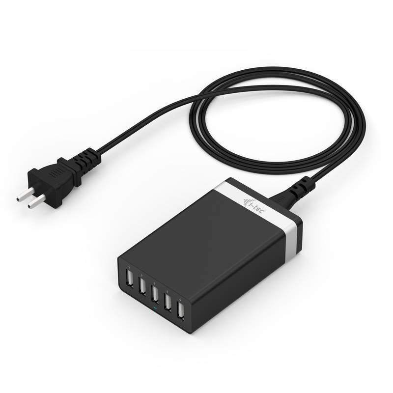 Nabíječka do sítě i-tec Smart Charger, 5x USB, 2,4A černá, Nabíječka, do, sítě, i-tec, Smart, Charger, 5x, USB, 2,4A, černá